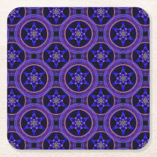 Floral Modern Boho Elegant Abstract Pattern #505 Square Paper Coaster