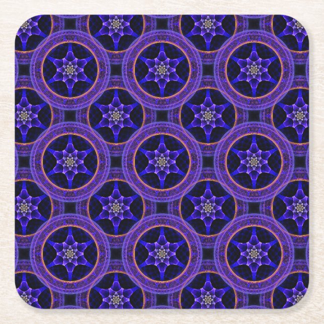 Floral Modern Boho Elegant Abstract Pattern #505 Square Paper Coaster (Front)