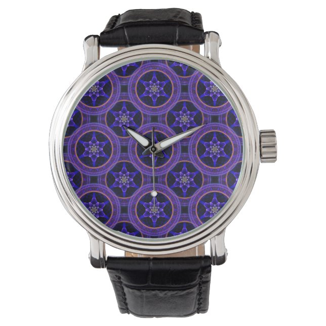 Floral Modern Boho Elegant Abstract Pattern #505 Watch (Front)
