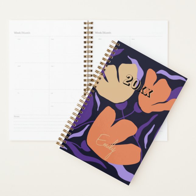 Floral Modern Bold Abstract Personolized Planner  (Display)