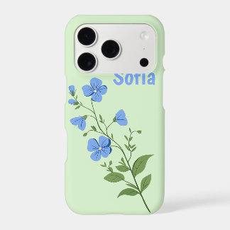 Floral modern daisy blue girly elegant stylish