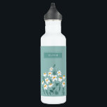 Floral modern daisy blue girly elegant stylish 710 ml water bottle<br><div class="desc">Floral modern daisy blue girly elegant stylish design.</div>