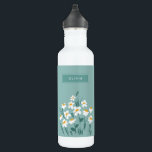 Floral modern daisy blue girly elegant stylish 710 ml water bottle<br><div class="desc">Floral modern daisy blue girly elegant stylish design.</div>