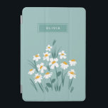 Floral modern daisy blue girly elegant stylish iPad mini cover<br><div class="desc">Floral modern daisy blue girly elegant stylish iPad cover design.</div>