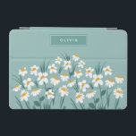 Floral modern daisy blue girly elegant stylish iPad mini cover<br><div class="desc">Floral modern daisy blue girly elegant stylish iPad cover design.</div>