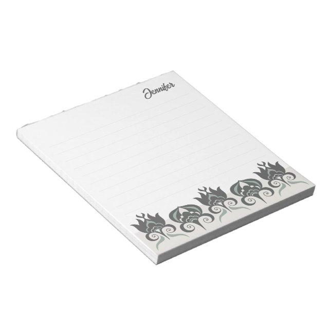 Floral modern elegant earthy CC1290 lined Notepad (Angled)