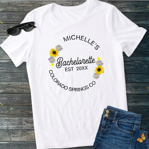 Floral Modern Est. Year Bachelorette Party Tri-Blend Shirt