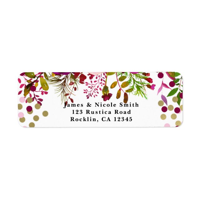 Floral Modern Gold Burgundy Bold Bridal Shower (Front)