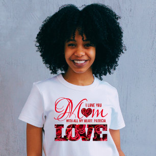 Floral Modern I Love You Mum Mothers Day Womens T-Shirt