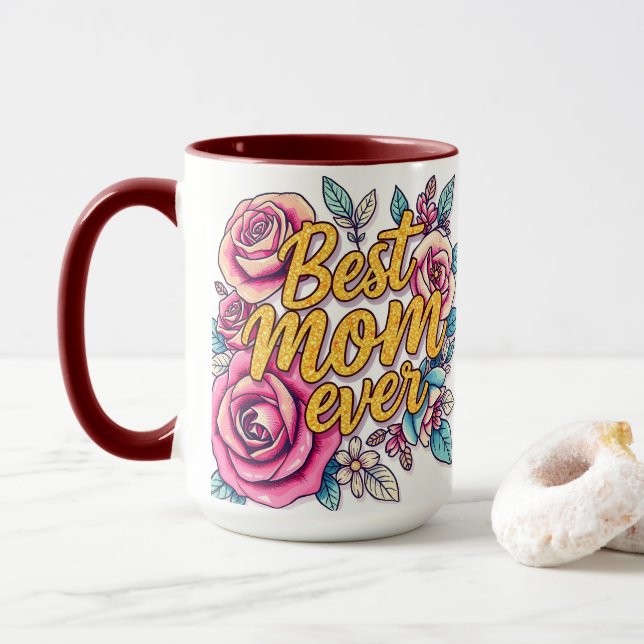 Floral Modern Luxury Gift Collection Mug (With Donut)