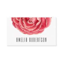 Floral modern minimalist bold rose business card