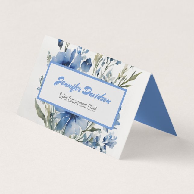 Floral Modern Minimalist Elegant Professional Business Card (Front)