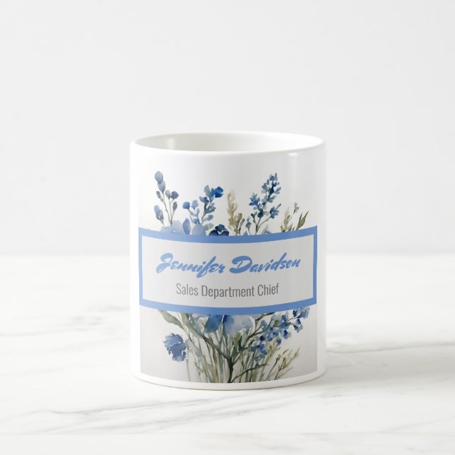 Floral Modern Minimalist Elegant Professional Coffee Mug (Center)