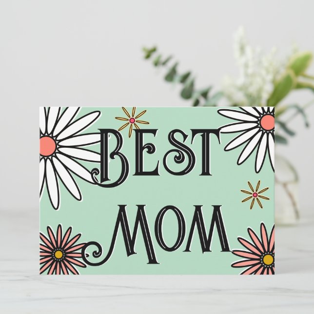 Floral Modern Mother's day  Card (Standing Front)