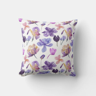 Floral Modern Purple Pillow 