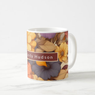 Floral modern retro autumn elegant coffee mug