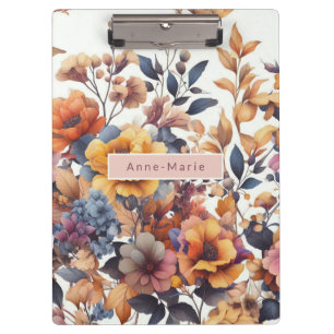 Floral modern rose fall girly elegant stylish clipboard