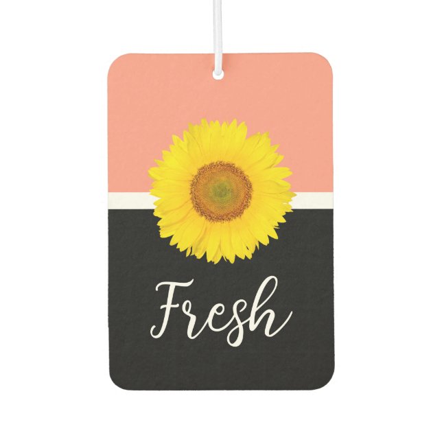 Floral Modern Sunflower Trendy  Car Air Freshener (Front)