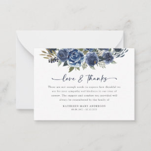Floral Modern Sympathy Funeral Thank You Card