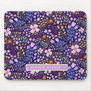 Floral Modern Wildflowers Girly Elegant Stylish Mouse Mat