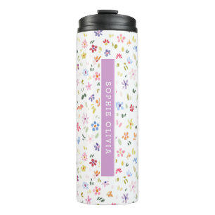 Floral Modern Wildflowers Girly Elegant Stylish Thermal Tumbler