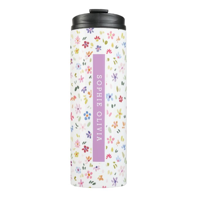 Floral Modern Wildflowers Girly Elegant Stylish Thermal Tumbler (Front)