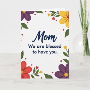 Floral Mom Gratitude Texture Card