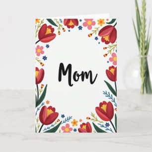 Floral Moms Day Tribute Card