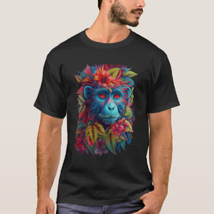 Floral Monkey Spring Nature Monkey Chinese Zodiac T-Shirt