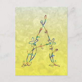 FLORAL MONOGRAM A POSTCARD