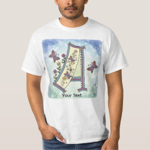floral Monogram A t-shirt