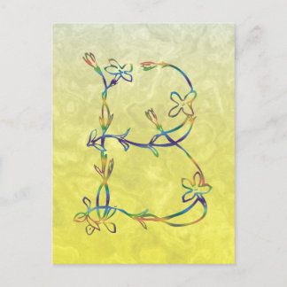 FLORAL MONOGRAM B POSTCARD