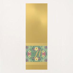 Floral Monogram Brass Colour Yoga Mat