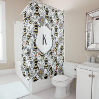 Floral Monogram Bumble Bee 