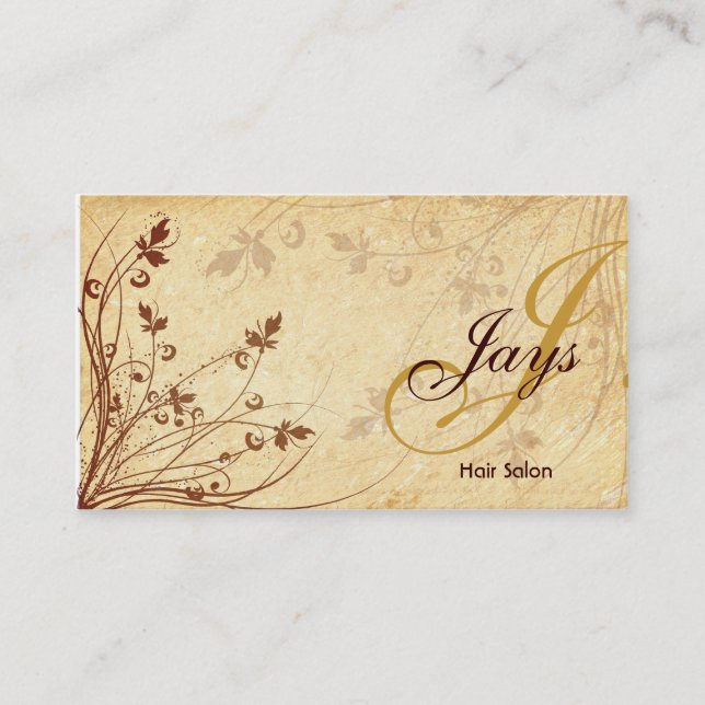 Floral Monogram Business Card (Front)