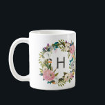 Floral Monogram Coffe Mug<br><div class="desc">Floral wreath with monogram.</div>
