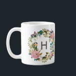 Floral Monogram Coffe Mug<br><div class="desc">Floral wreath with monogram.</div>