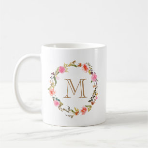 Floral Monogram Coffe Mug