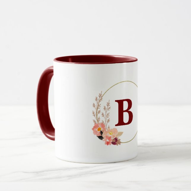 Floral Monogram Combo Mug (Front Left)