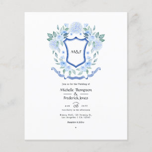 Floral Monogram Crest Couples Shower Invitation Flyer