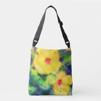 Floral Monogram Cross Body Tote Bag