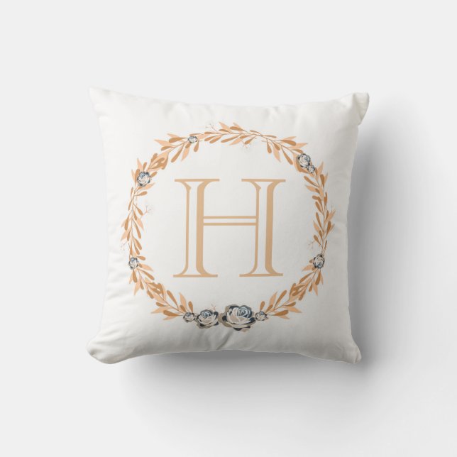 Floral Monogram Cushion (Front)