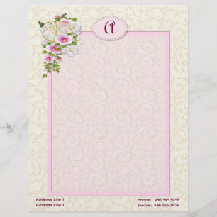 Floral Monogram - Customise Custom Letterhead