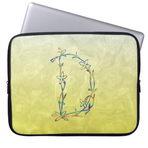 FLORAL MONOGRAM D LAPTOP SLEEVE