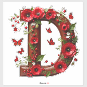 🌺 Floral Monogram D Personalised Name Gifts 🐞