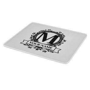 Floral Monogram Design Cutting Board