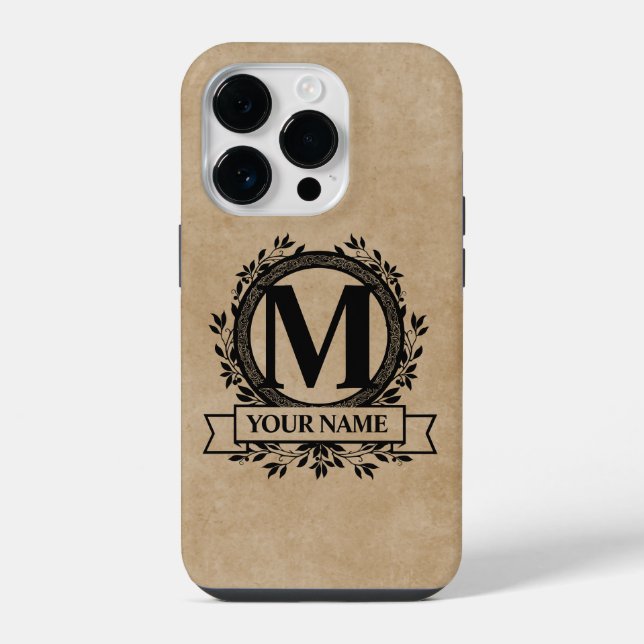 Floral Monogram Design iPhone Case (Back)