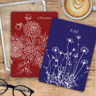 Floral Monogram Double Sided Kindle Insert Card