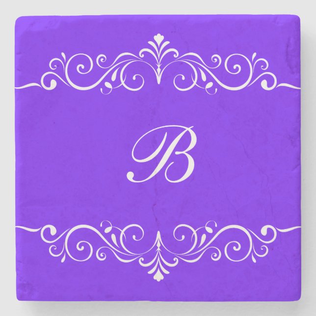 Floral Monogram Drink Coasters (Front)