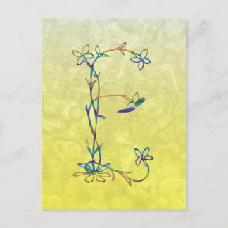 FLORAL MONOGRAM E POSTCARD